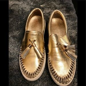 J/SLIDE GOLD slip ons